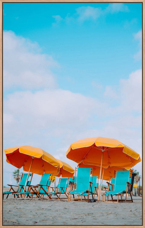 Beach Umbrella and Chair Orange