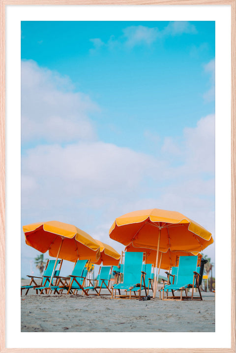 Beach Umbrella and Chair Orange