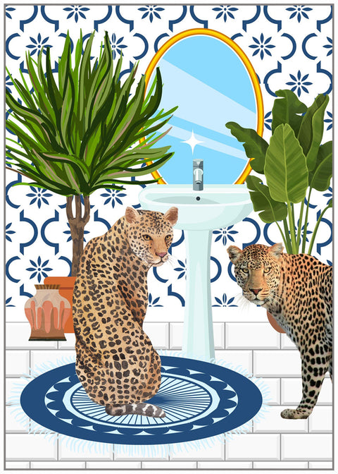 Leopards in Bathroom