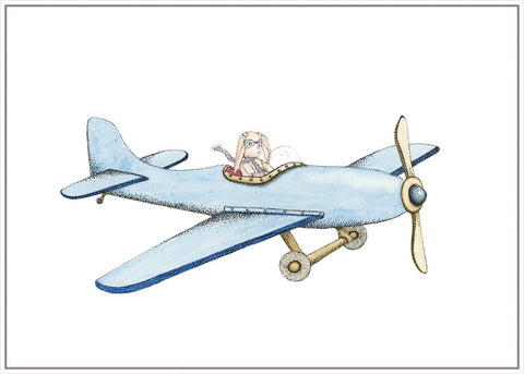 Rabbie Flying his Blue Plane
